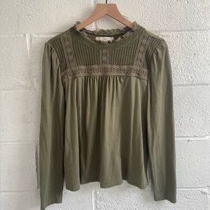 LOFT Crotchet Yoke Top